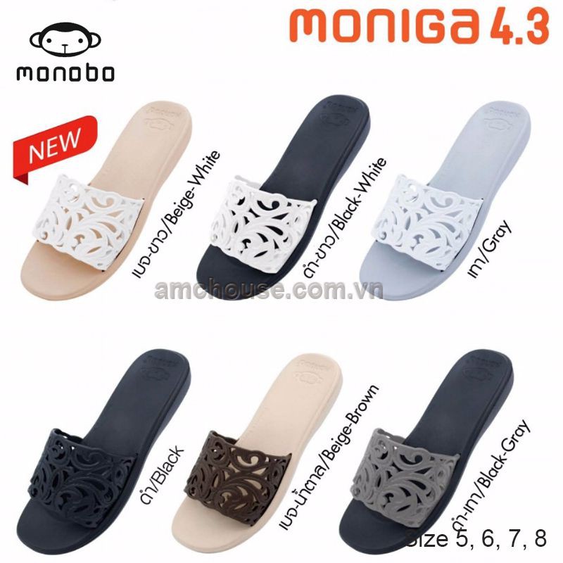 Dép Thái Lan Nữ nhập khẩu Quai Ngang Siêu Nhẹ, êm Monobo - Moniga 4.3