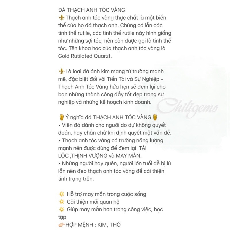 VÒNG HẠT T.H.Ạ.C.H A.N.H Tóc Vàng