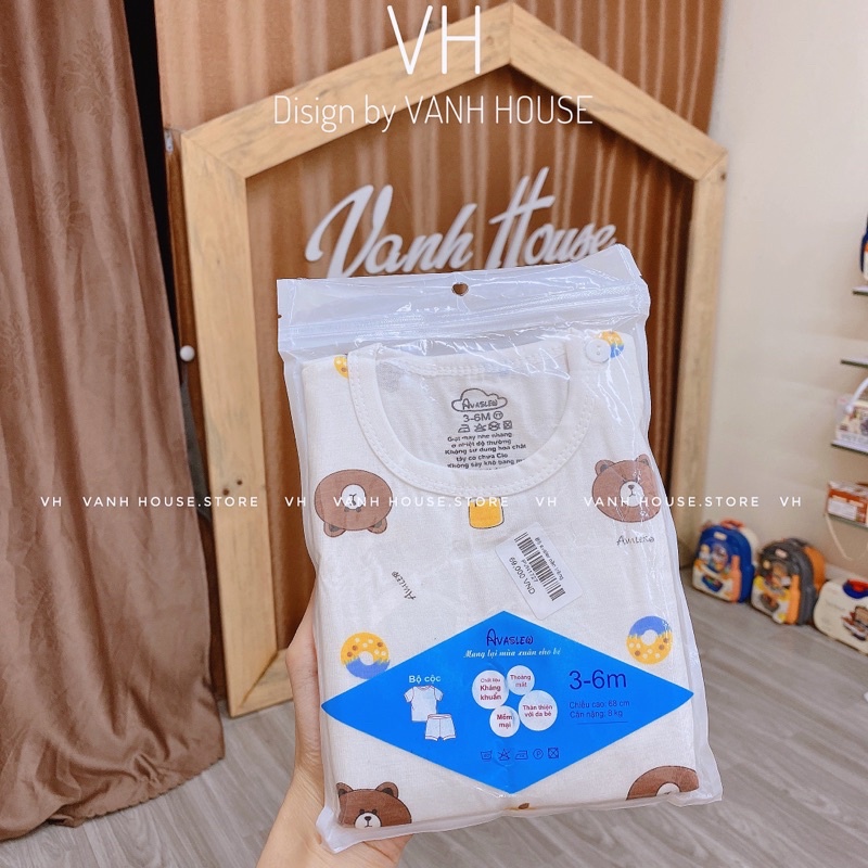 Bộ Ava thun mềm cotton pettit xinh xắn cho bé trai và bé gái