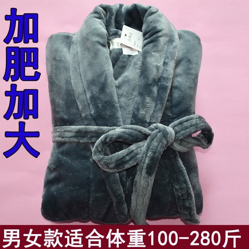 Áo choàng ngủ vải flannel dáng dài size lớn thời trang cho nữ