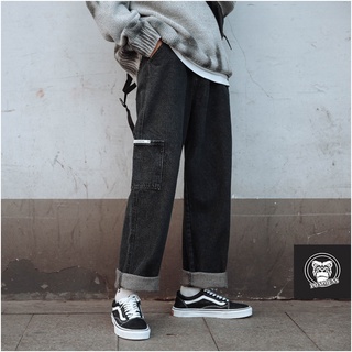 Quần jean ống rộng nam màu đen túi hộp nam Pon.mens 155