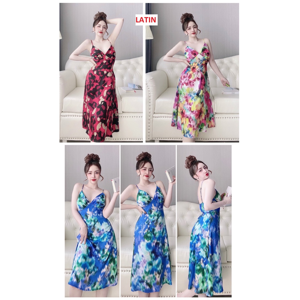 Đầm Ngủ 2 Dây Lụa Latin - Satin - Mai Ngô