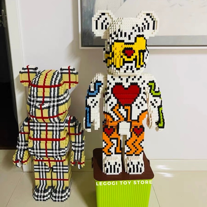 Đồ chơi xếp hình GẤU BEARBRICK CƯƠNG THI 73CM mô hình trưng bày phòng trang trí phòng bàn làm việc