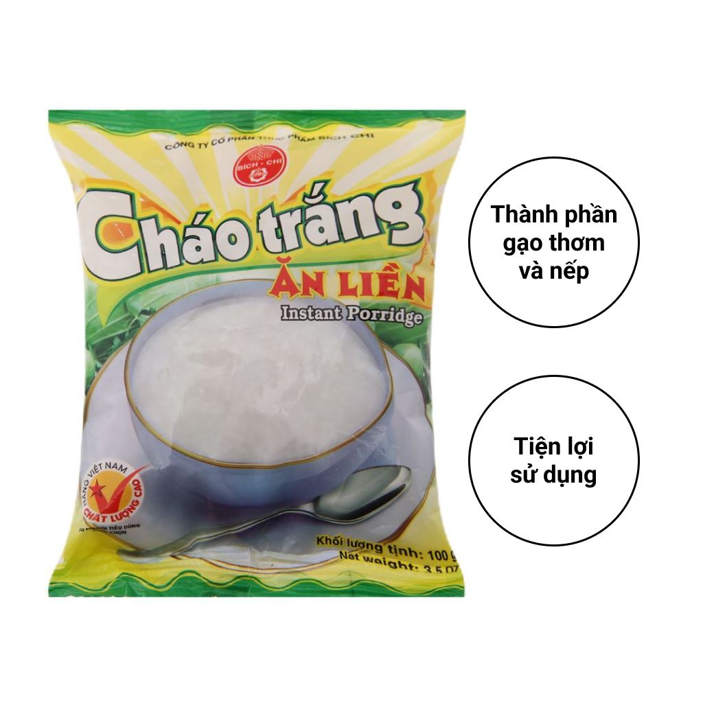 Thùng 30 gói Cháo trắng Bích Chi gói 100g