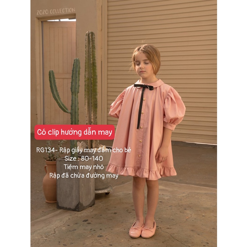 RG134_Rập giấy may váy xòe  bé gái