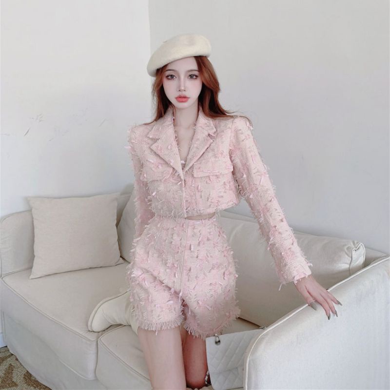 [Hàng order] Set áo dạ cổ vest + quần sooc cá tính | BigBuy360 - bigbuy360.vn