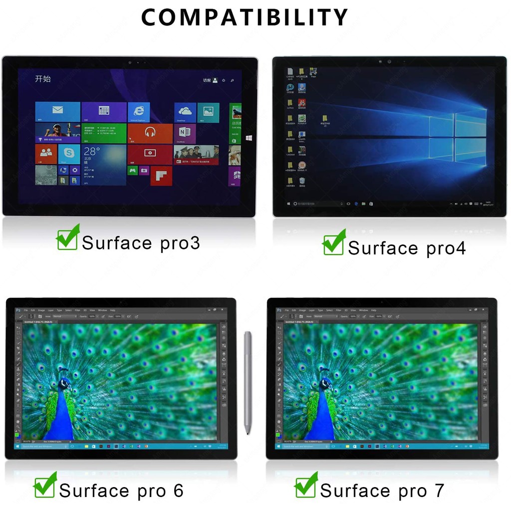 Bàn Phím Bluetooth Không Dây Cho Microsoft Surface Pro 7 / Pro 6 / Surface Pro 5 (Pro 2017) / Pro 4 / Pro 3 / Go / New Surface Go2