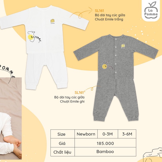 SL161 Bộ cúc giữa sơ sinh La Pomme chuột Emile