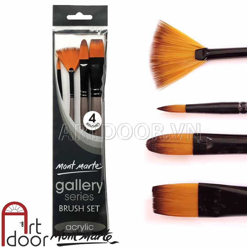 [ARTDOOR] Bộ cọ vẽ Acrylic MONT MARTE Gallery 4 cây (HS0012)