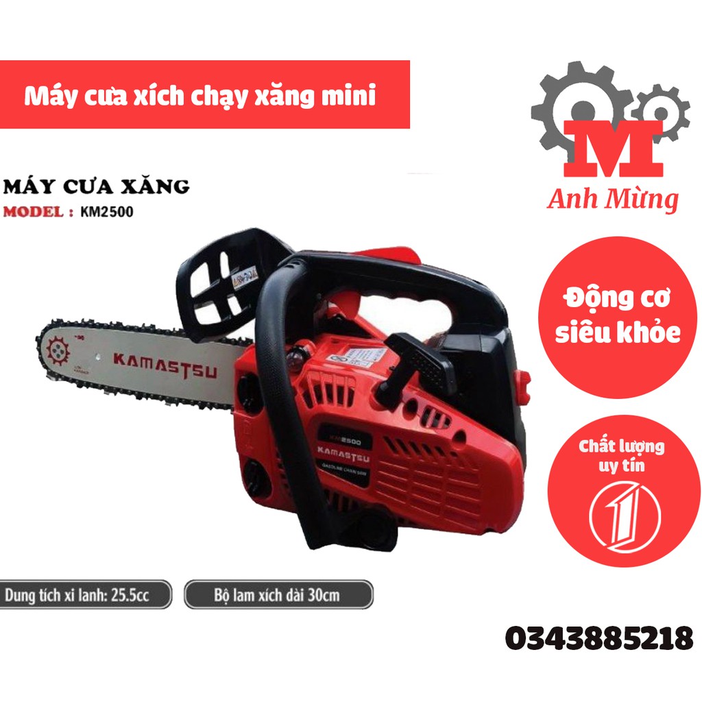 Máy cưa xích chạy xăng mini siêu khoẻ chất lượng tuyệt đối