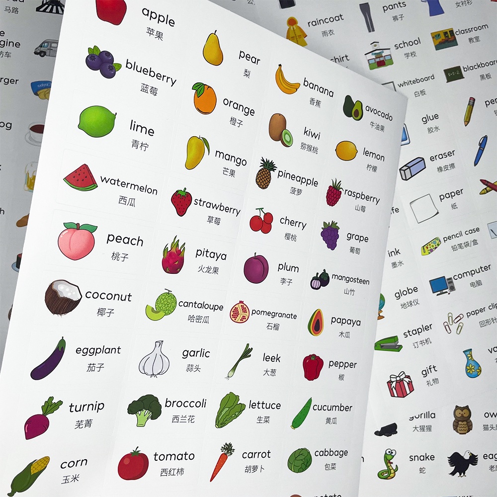 Bộ 352 Miếng Dán Hình Thức Ăn Họa Tiết Hoạt Hình Phong Cách Trung Quốc Dùng Làm Phần Thưởng Cho Bé