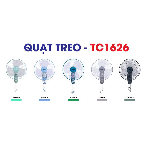 Quạt treo tường SENKO TC1880 | TC1882 | TC1886 | TC16 | TC1622 | TC1626 2 dây rút, (Hàng chính hãng - Bảo hành 12 tháng)
