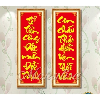 Tranh đính đá câu đối đỏ y8101 - cm