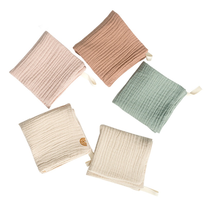 Set 5 Yếm Mặt Cotton 9x9inche Tự Nhiên Hoàn Hảo Cho Bé Sơ Sinh
