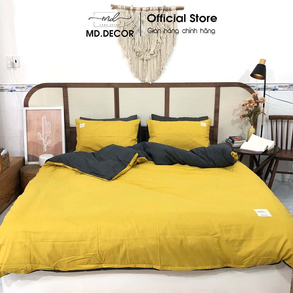 Bộ chăn ga gối Cotton TC MD.Decor Bedding trơn màu 4 món đủ size giường nệm HÀNG LOẠI 1