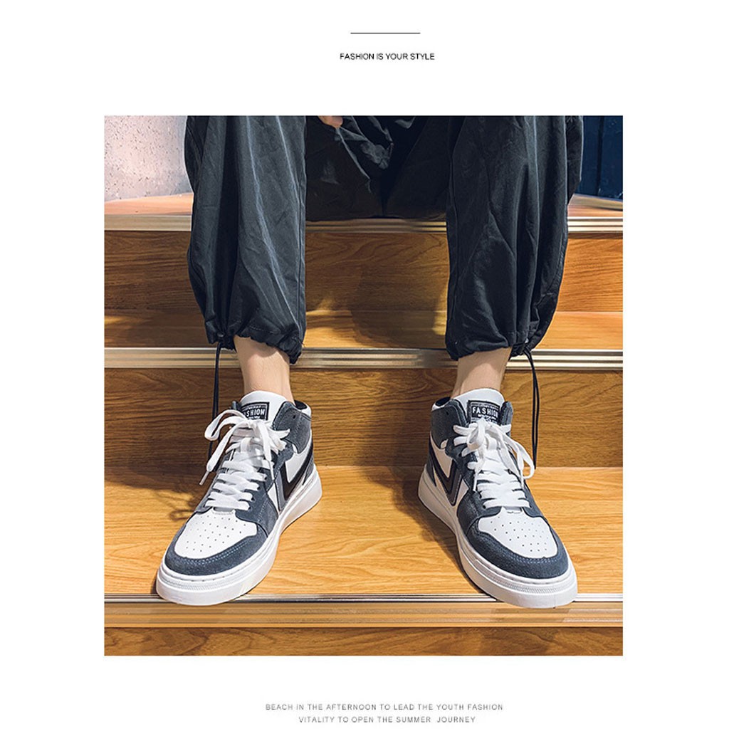 Giày Sneaker Nam TKTMS43 Giày Thể Thao Nam Cổ Cao Hot Trend Kiểu Dáng Trẻ Trung Chính Hãng TKT STORE Size (39-43) | BigBuy360 - bigbuy360.vn