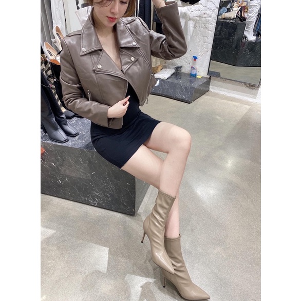 Bốt boot lửng bigtree da lì mũi nhọn gót nhọn fullbox hàng quảng châu cao cấp | BigBuy360 - bigbuy360.vn