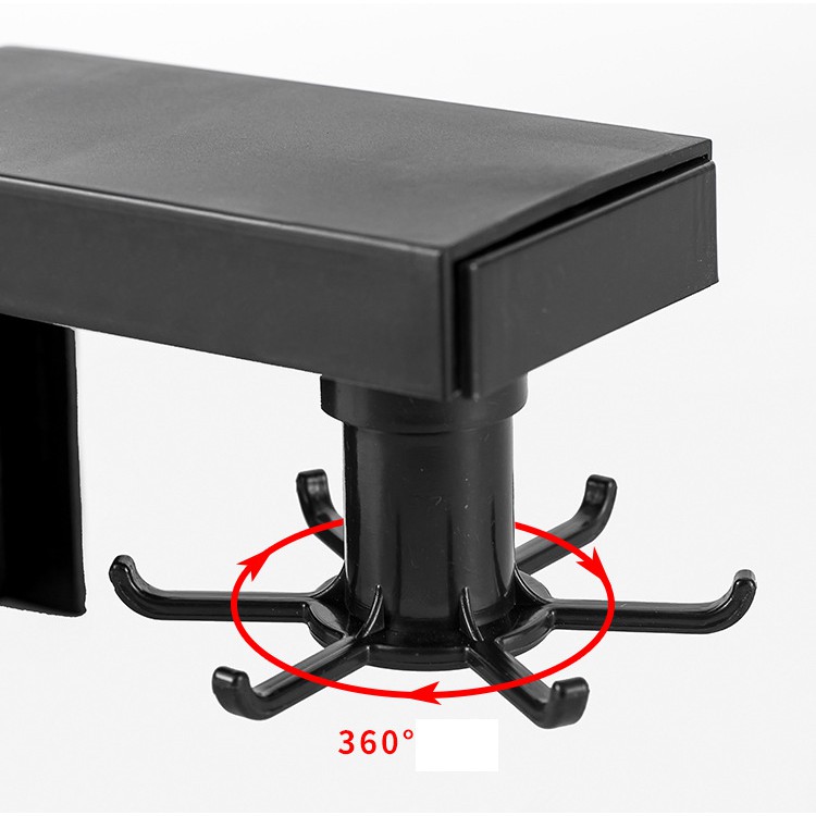 Giá treo đồ nhà bếp nhà tắm kèm 6 móc xoay