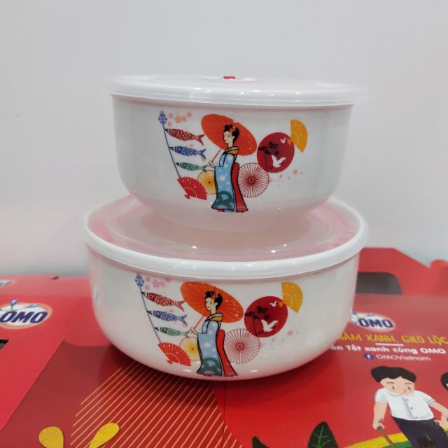 (Bán sỉ) - BỘ 2 THỐ/3 THỐ SỨ CÓ NẮP HÚT CHÂN KHÔNG HOA VĂN | BigBuy360 - bigbuy360.vn
