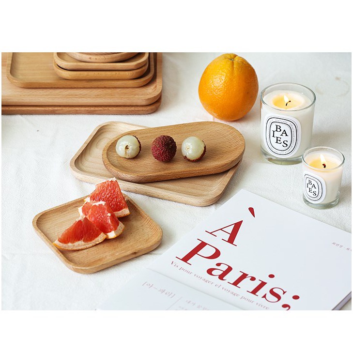 Khay Gỗ Đựng Cà Phê / Snack / Snack Tiện Dụng