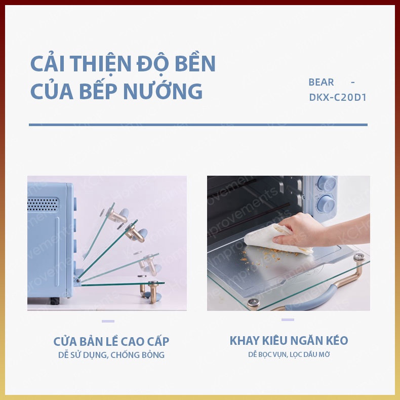 Lò Nướng Đa Năng Bear 20L, DKX-C20D1, 1200w, BH 06 Tháng, KC Home
