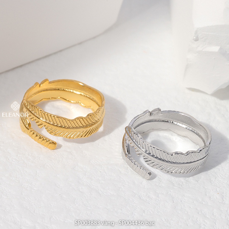 Nhẫn nữ titan Eleanor Accessories hình lá phụ kiện trang sức 3883