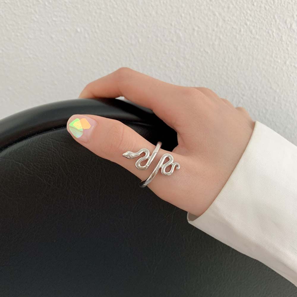 Nhẫn mở hình rắn bằng hợp kim phong cách Hàn Quốc thời trang cho nam và nữ