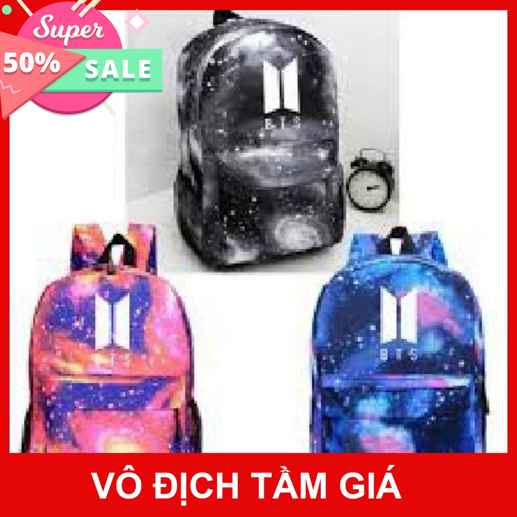 Chuyendokpop Balo bts cặp sách galaxy chất đẹp nam nữ đi chơi đi học tiện dụng đựng đồ học tập V Jung-kook Jimin Suga Ji