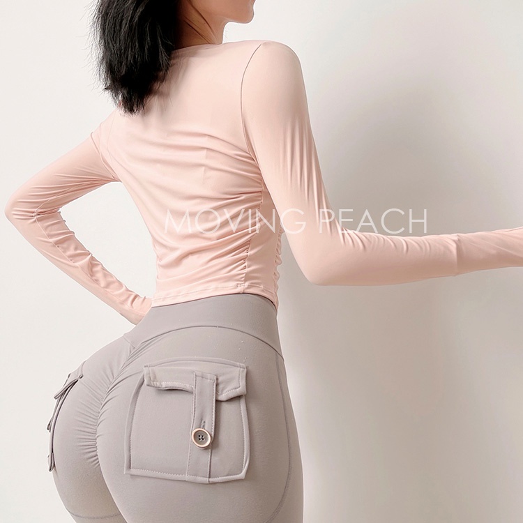 MOVING PEACH Sports Longsleeve Skinny Slimming Yoga Top BSX