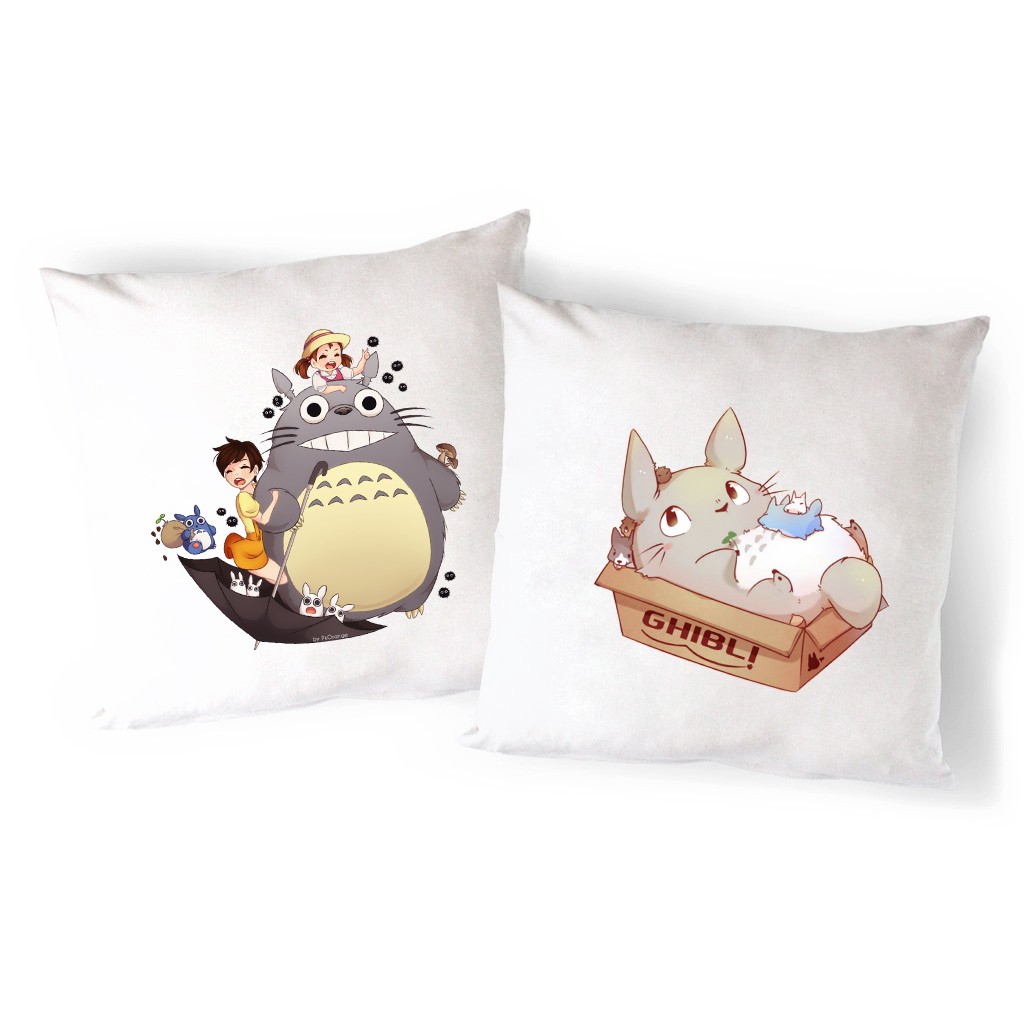 Gối Sofa totoro VGI13 gối in 2 mặt Gối Tựa lưng Sofa Gối vuông Gối Trang Trí vải canvas 45x45cm