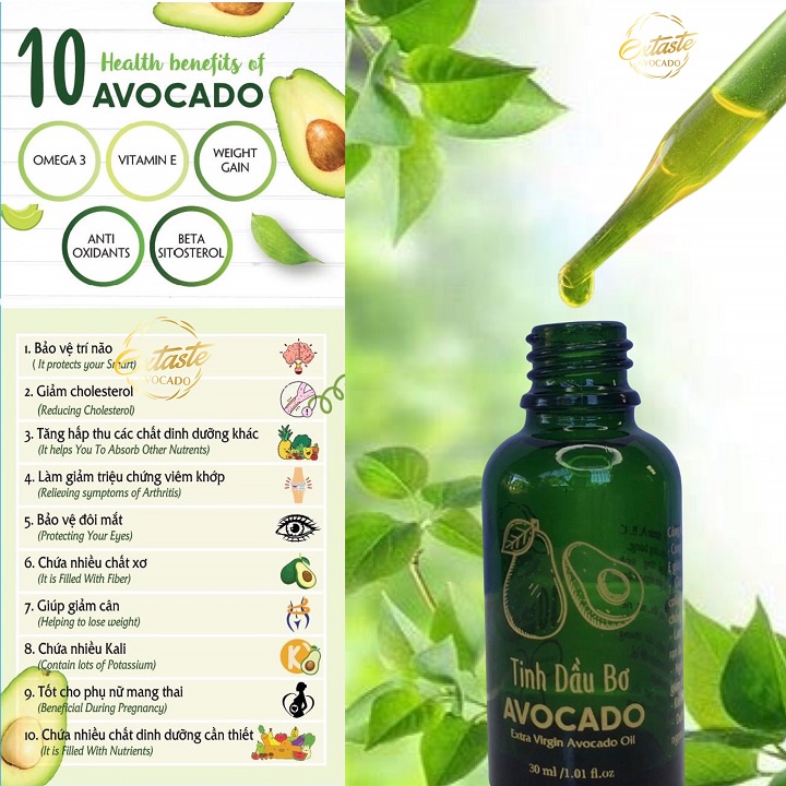 Tinh Dầu Bơ Nguyên Chất Extaste Avovado Oil Giúp Đẹp Da Và Tóc | BigBuy360 - bigbuy360.vn
