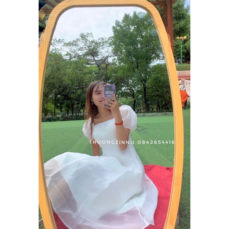 [Ảnh thật/Video] Đầm trắng đính hạt ngọc thiết kế dự tiệc Váy trắng công chúa mặc được 2 kiểu | BigBuy360 - bigbuy360.vn