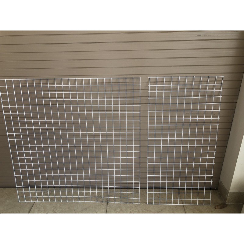, Lưới sắt treo phụ kiện, tấm lưới ô vuông 1m x 1m - trắng, đen