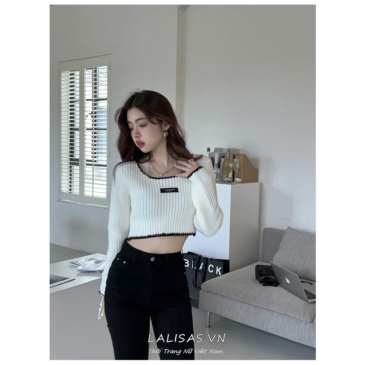 Áo Len Tay Dài Dáng Ôm Lưng Cao Thời Trang Hàn Quốc Gợi Cảm Cho Nữ