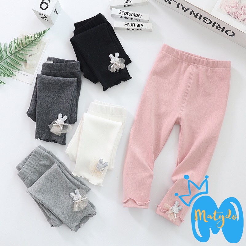 Quần legging cho bé gái MATYDO cotton gân tăm hàng cao cấp quần tất dài mặc nhà cho trẻ mùa đông