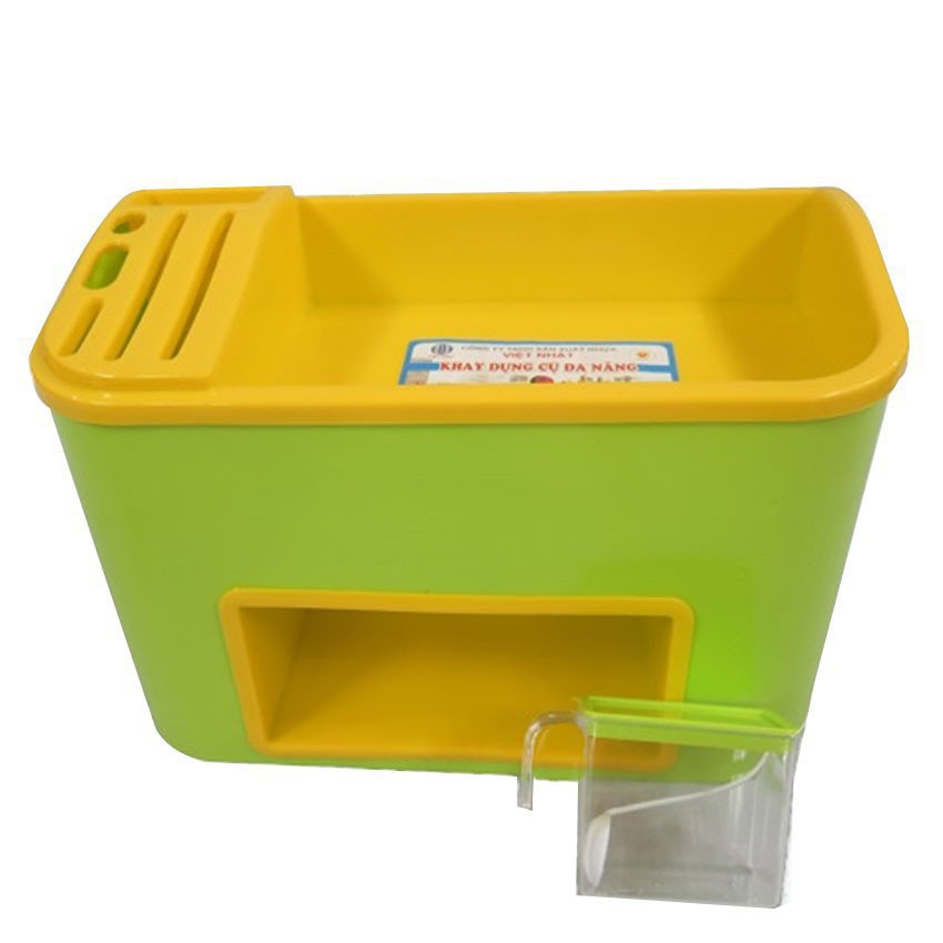 ( hang hot) Khay để đồ nhà bếp Nhựa Việt Nhật No.5758 có chỗ để dao thớt - Khay dụng cụ đa năng tiện dụng