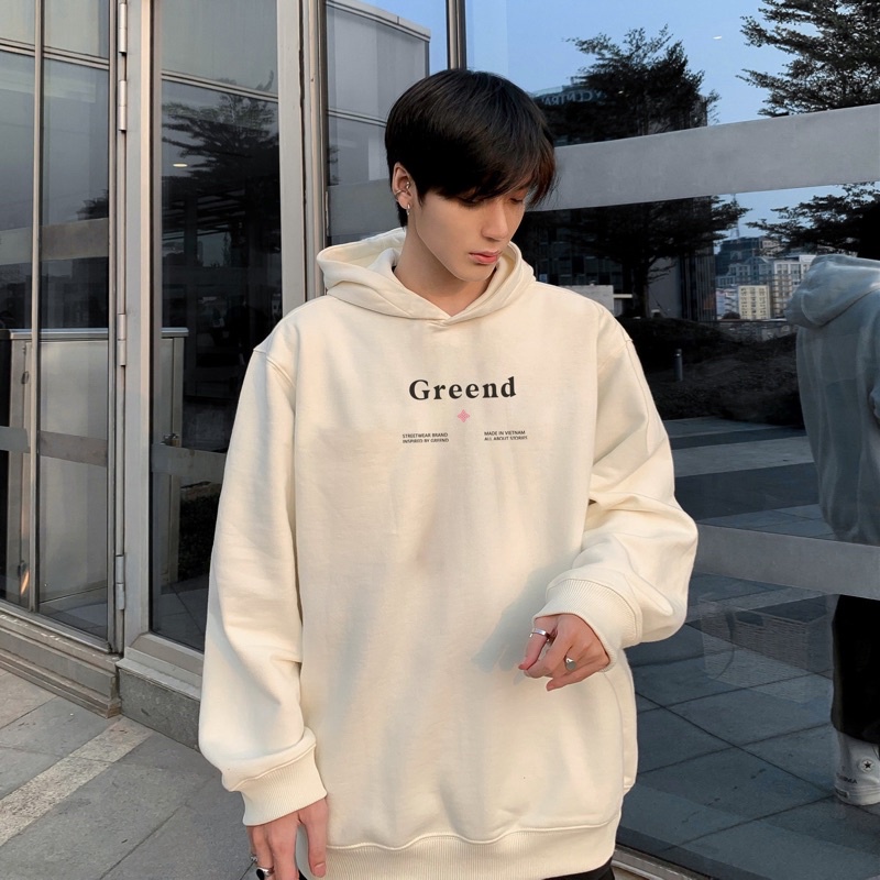 Áo Hoodie GREEND Nỉ Bông Local Brand Unisex Basic Form Rộng TyPo/MÀU BE HD067