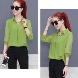 Áo sơ mi nữ tay dài sơ mi công sở dạo phố