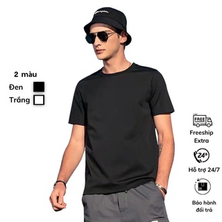 Áo thun tay cộc form rộng nam nữ cotton 100% trơn áo phông tay lỡ cotton lạnh Basic Tee ATC100