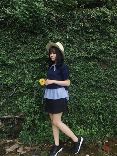 Áo peplum cải cổ nơ