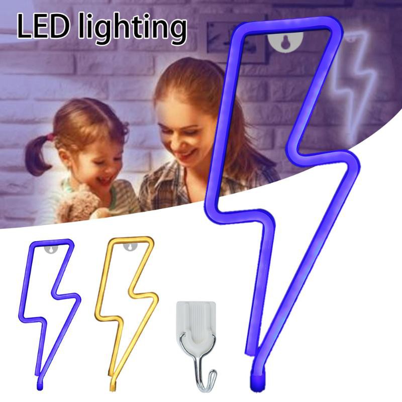 Đèn Led Neon Hình Tia Chớp Dùng Trang Trí Phòng Ngủ