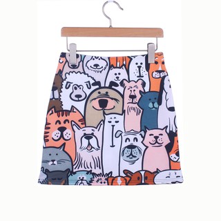 Chân Váy Chữ A In Họa Tiết Động Vật Hoạt Hình Dễ Thương Thời Trang 2020 Cho Nữ size S-2XL