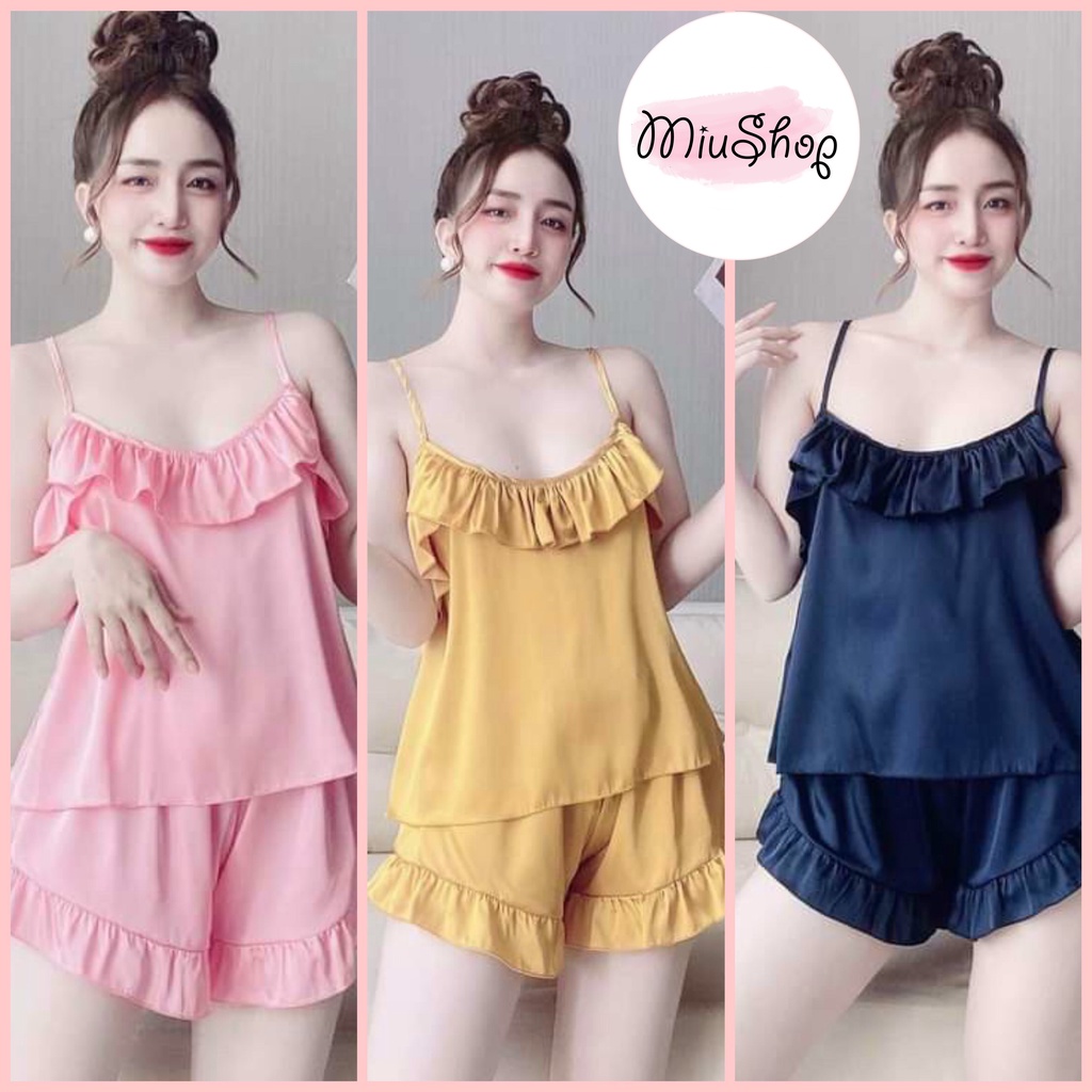 ❤️Giá sỉ❤️❤️Đồ ngủ phối bèo dễ thương 💥💥Đồ ngủ sexy 2 dây, bèo cổ, bèo lai quần siêu xinh.