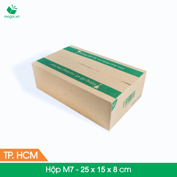 M7 - 25x15x8 cm - 60 Thùng hộp carton + Tặng 25 decal HÀNG DỄ VỠ