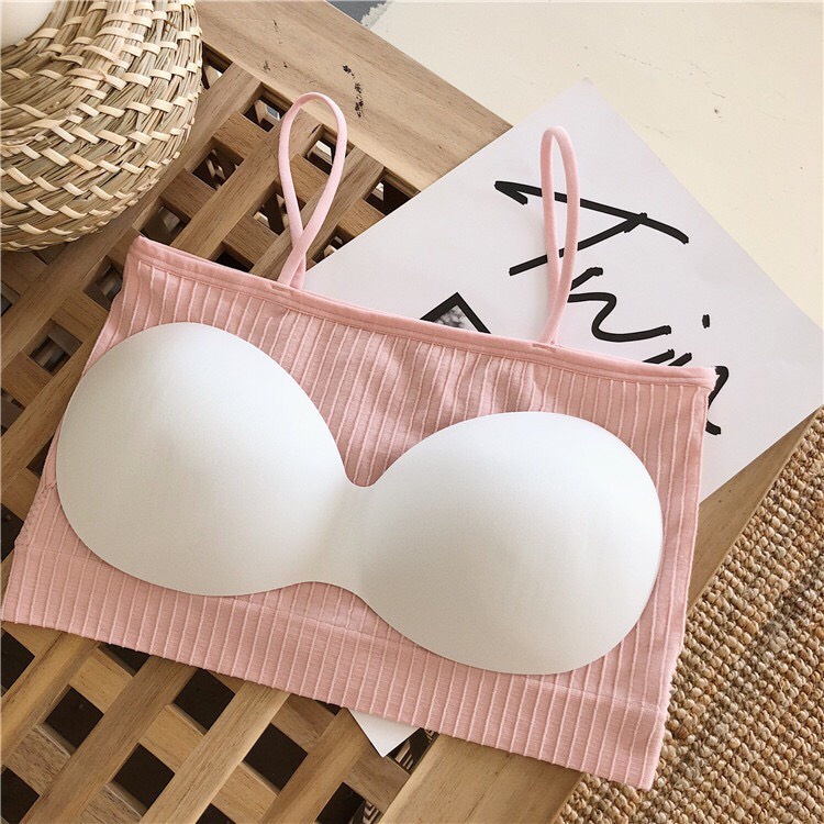 Áo Lót Bra Quây Hai Dây Chất Cotton Co Giãn Mặc Cực Mát Thoải Mái Áo Tập Gym Yoga Loại 1 Mainia Shop