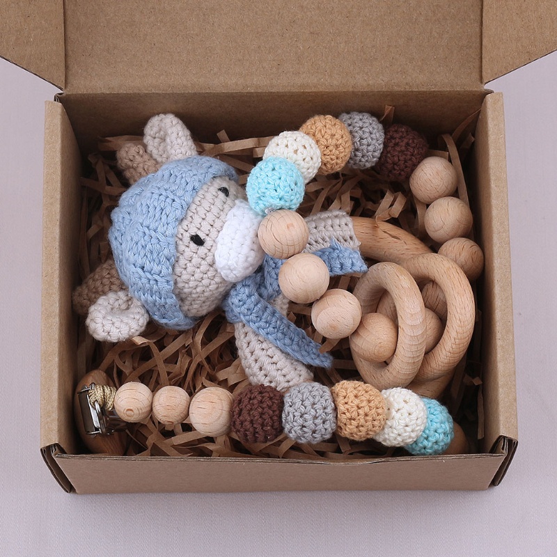 Vòng Lục Lạc Đồ Chơi Handmade Kèm Núm Vú Giả Bình Tĩnh Cho Bé Sơ Sinh