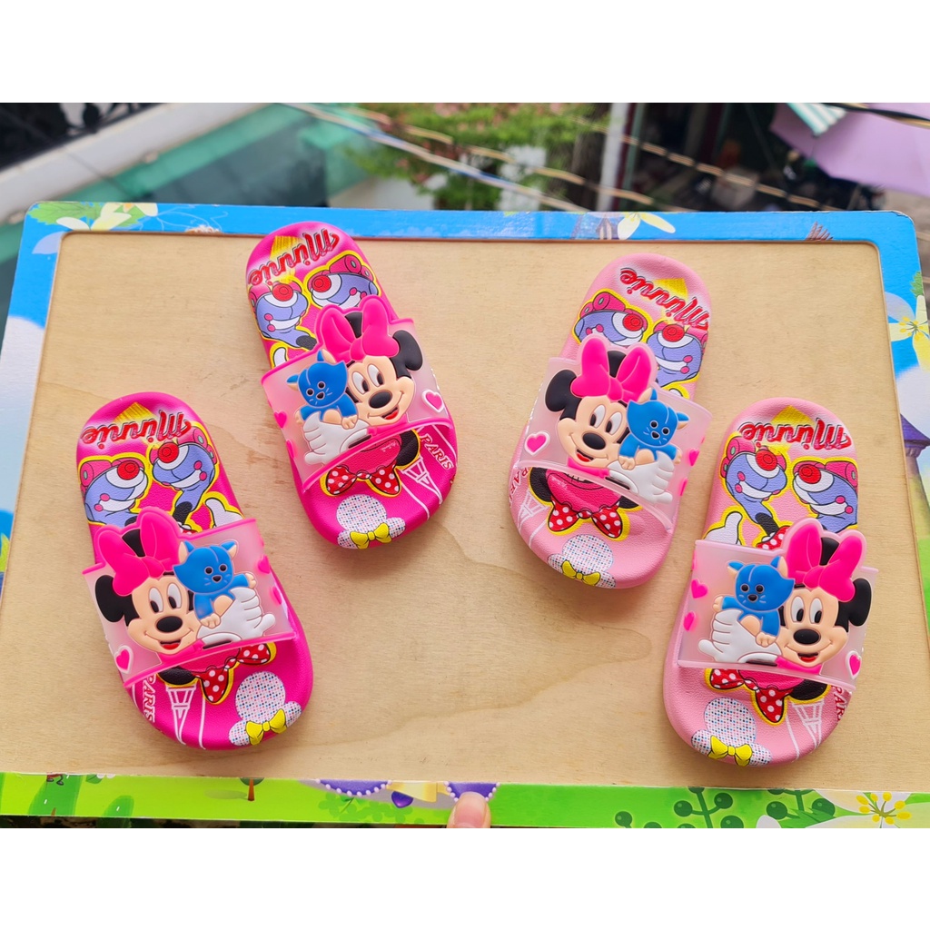 Dép cao su mềm quai ngang hình chuột micky cho bé gái