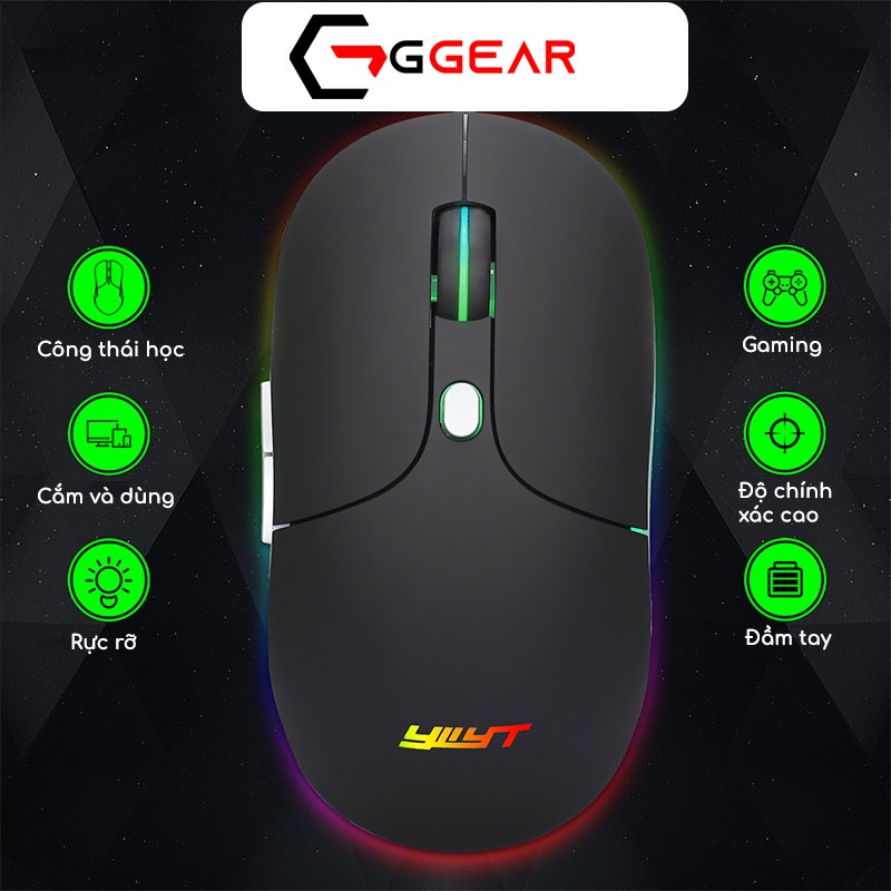 Chuột gaming Ggear MG845 chuột chơi game máy tính có dây LED RGB 3200dpi cho game thủ làm việc văn phòng học sinh