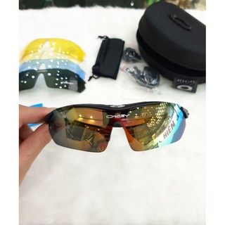 Kính đi xe đạp và chạy bộ cao cấp với 5 mắt kính khác màu, phân cực, chống UV