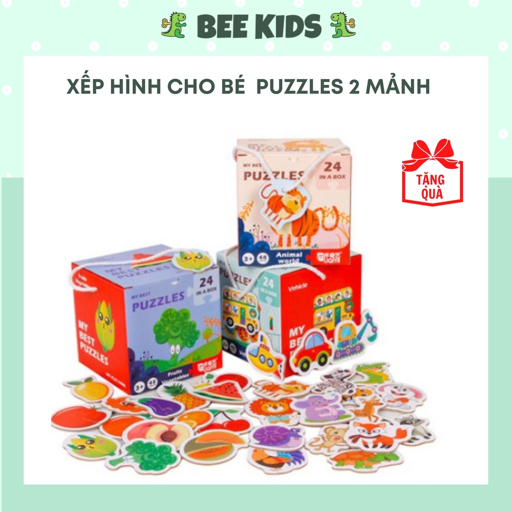 Đồ Chơi Xếp HÌnh Bộ Ghép Hình 2 Mảnh Theo Chủ Đề-My Best Puzzles An Toàn Cho Trẻ Học Tập BEEKISD
